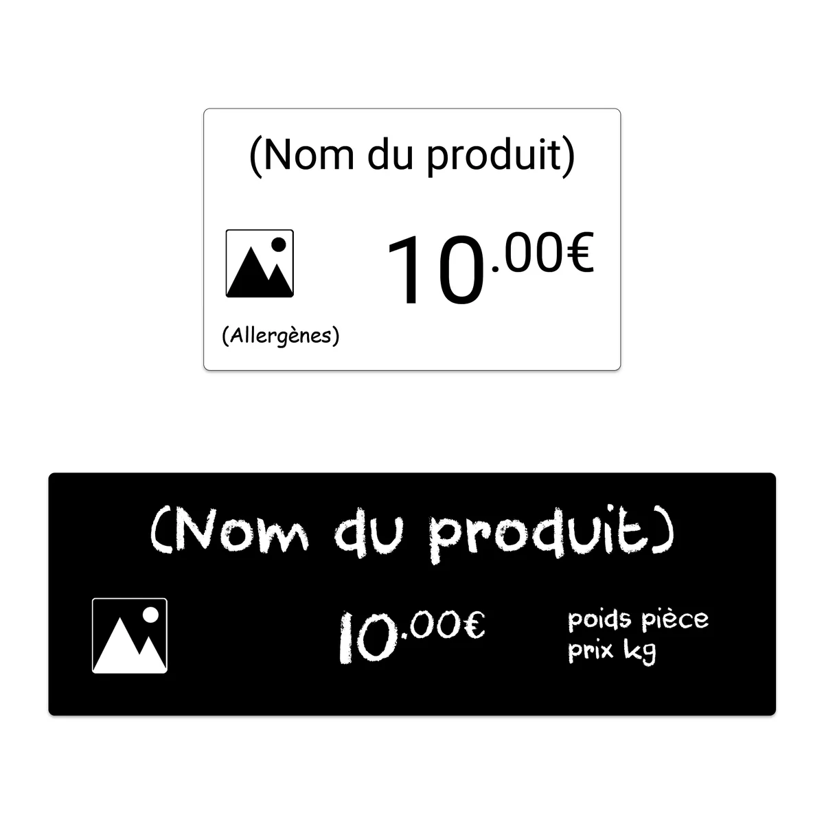 Etiquette prix