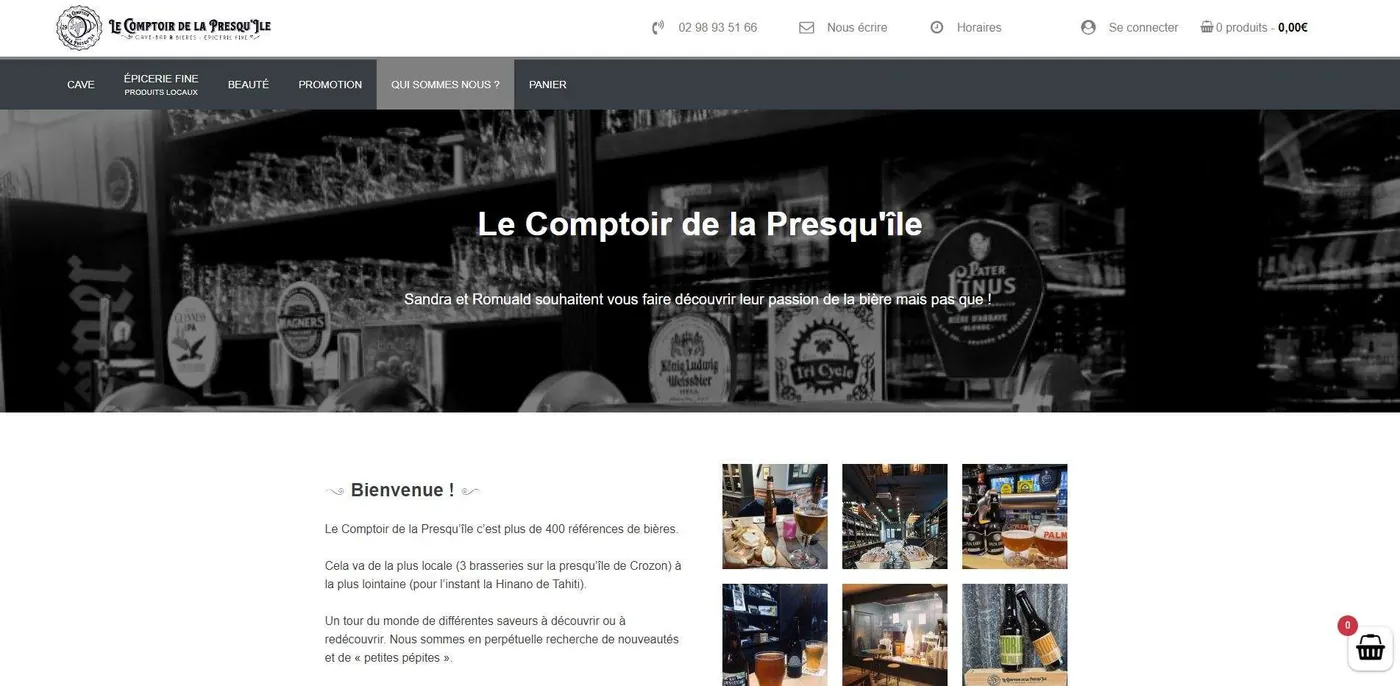 Site e-commerce - Epicerie fine - Bar